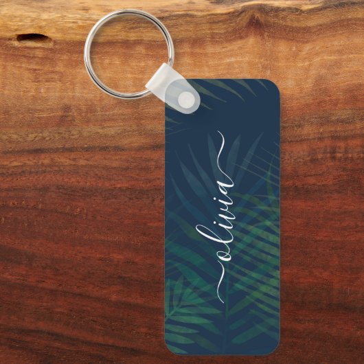 Porte-clés Feuille de palme vert foncé - Botanique tropicale (Recto)