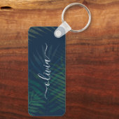 Porte-clés Feuille de palme vert foncé - Botanique tropicale (Verso)