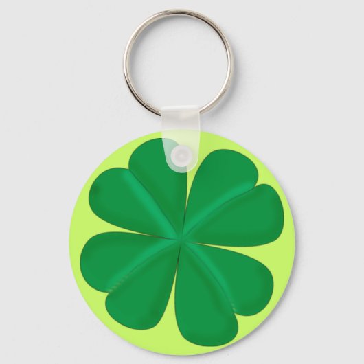 Porte-clés Feuille de trèfle à quatre feuilles porte-bonheur (Recto)