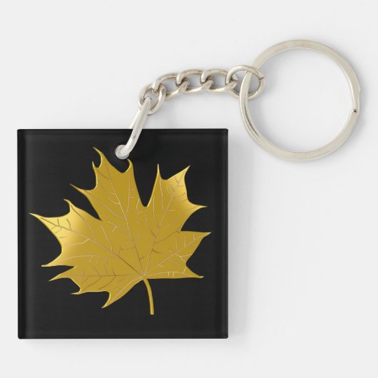Porte-clés Feuille d'érable dorée (Dos)