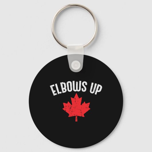 Porte-clés Feuille d'érable les coudes levés Canada drôle de (Recto)