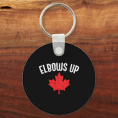 Porte-clés Feuille d'érable les coudes levés Canada drôle de (Recto)
