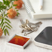 Porte-clés Feuille d'érable rouge Abstraite Automne Photograp (Côté)