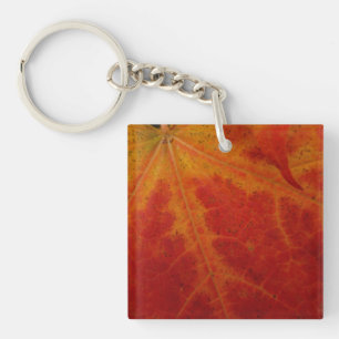 Porte-clés Feuille d'érable rouge Abstraite Automne Photograp