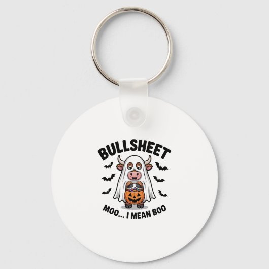 Porte-clés FEUILLE D'Halloween Vache mignonne en fantôme (Recto)