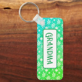 Porte-clés Feuilles blancs sur Porte - clé vert (Recto)