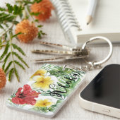 Porte-clés Feuilles botaniques tropicaux et fleurs Floral Alo (Devant droit)