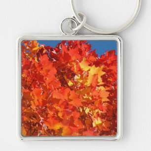 Porte-clés Feuilles Brillantes Orange Automne