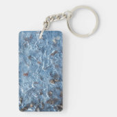 Porte-clés Feuilles Dans La Glace (Bleu) (Dos)