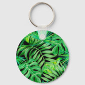 Porte-clés Feuilles d'aquarelle tropicale : Élégance transpar (Verso)