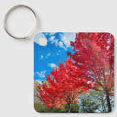 Porte-clés Feuilles D'Arbre Rouge Lumineux En Automne (Recto)