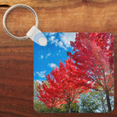 Porte-clés Feuilles D'Arbre Rouge Lumineux En Automne (Recto)