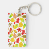 Porte-clés Feuilles d'automne blanc (Dos)