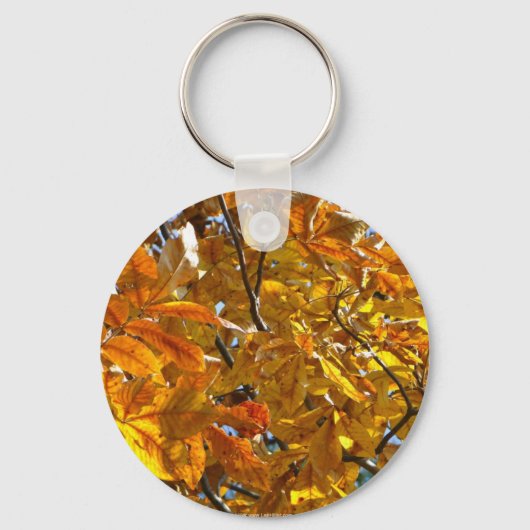 Porte-clés Feuilles d'automne Cadeaux dorés Vêtements Article (Recto)