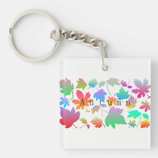 Porte-clés Feuilles d'automne colorées (Devant)