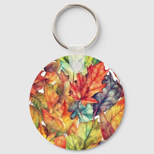 Porte-clés Feuilles d'automne colorées (Recto)