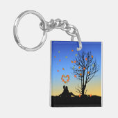 Porte-clés Feuilles d'automne en forme de coeur Couple (Devant gauche)