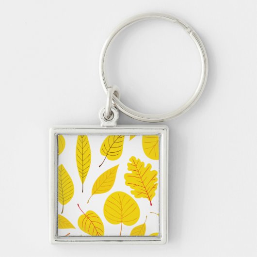 Porte-clés Feuilles d'automne en jaune (Devant)