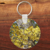 PORTE-CLÉS FEUILLES D'AUTOMNE JAUNE (Recto)