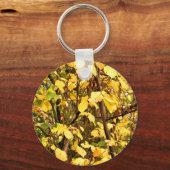 PORTE-CLÉS FEUILLES D'AUTOMNE JAUNE (Recto)