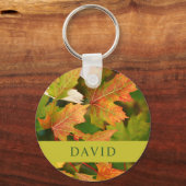 Porte-clés Feuilles d'automne modernes Cercle de clé (Recto)