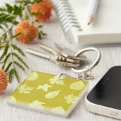 Porte-clés Feuilles d'automne - moutarde et jaune clair (Devant Droit)