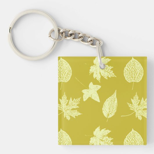 Porte-clés Feuilles d'automne - moutarde et jaune clair (Devant)