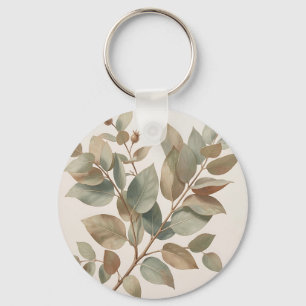 Porte-clés Feuilles de eucalyptus vert sauge doux Botanique