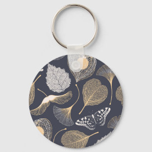 Porte-clés Feuilles de Ginkgo : Élégance florale incomparable