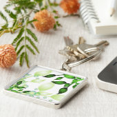 Porte-clés Feuilles de jardin frais sur blanc (Côté)