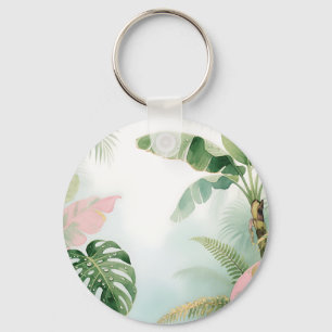 Porte-clés Feuilles de la Jungle Tropicale Aquarelle