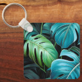 Porte-clés Feuilles de Monstera Botanique Feuillage Jungle Tr (Recto)