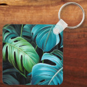 Porte-clés Feuilles de Monstera Botanique Feuillage Jungle Tr (Verso)