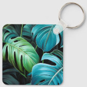 Porte-clés Feuilles de Monstera Botanique Feuillage Jungle Tr (Dos)
