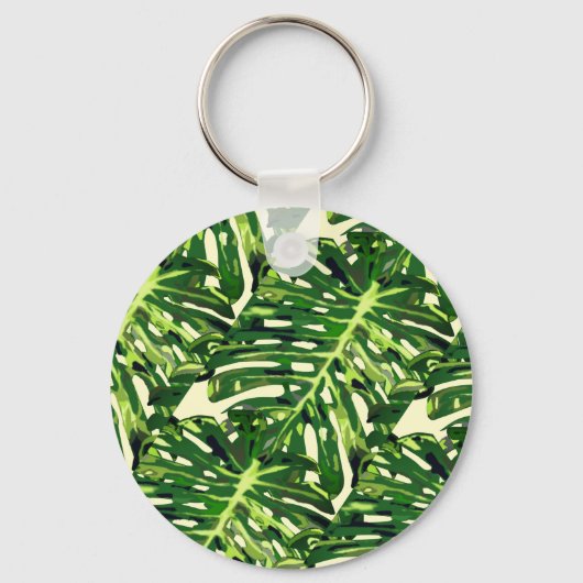 Porte-clés Feuilles de Monstera Tropical (Recto)