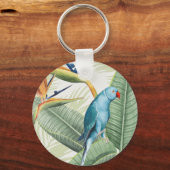Porte-clés Feuilles De Palme Avec Oiseau Bleu (Recto)