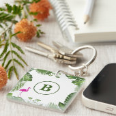 Porte-clés Feuilles de palme Monogramme Porte - clé acrylique (Devant Droit)