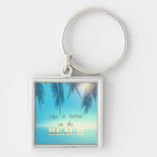 Porte-clés Feuilles de palmier de plage adorables (Devant)