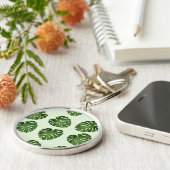 Porte-clés Feuilles de palmiers, Feuilles verts, Motif tropic (Côté)