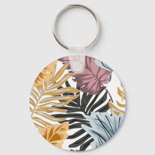 Porte-clés Feuilles de palmiers, tropical, botanique, jungle,