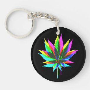 Porte-clés Feuilles Plantes sauvages - couleur néon + vos idé