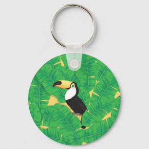 Porte-clés Feuilles toucans et bananes