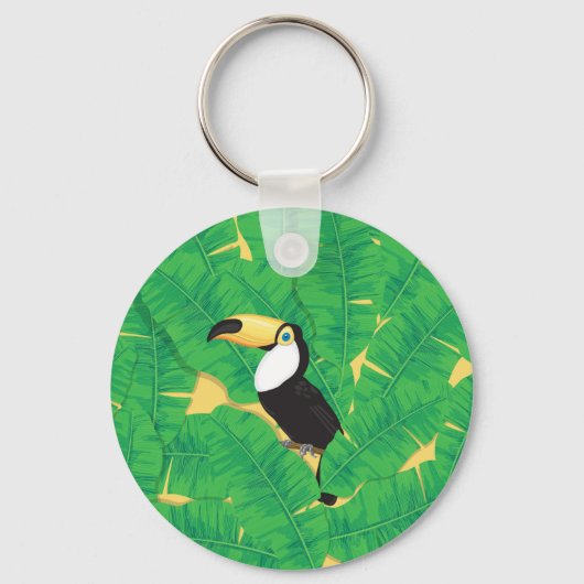 Porte-clés Feuilles toucans et bananes (Recto)