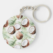 Porte-clés Feuilles Tropicales Vertes Aloha (Dos)