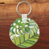 Porte-clés Feuilles Tropicaux En Aquarelle (Recto)