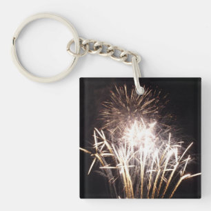 Porte-clés Feux d'artifice blancs et or I Célébration patriot