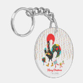 Porte-clés Feux de Noël, baubles, cadeaux et coq (Devant gauche)