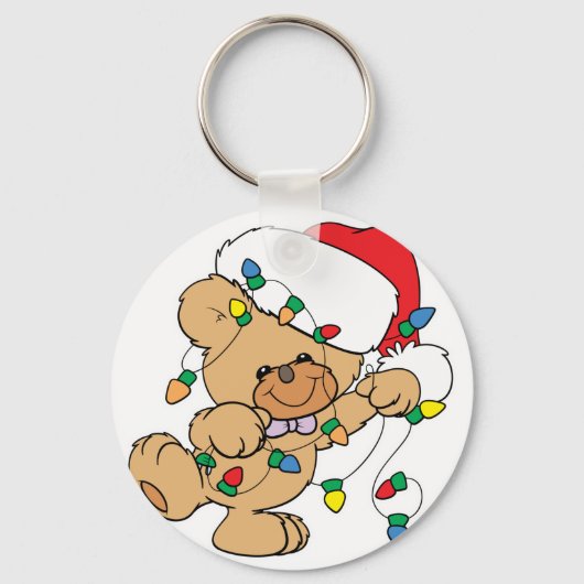 Porte-clés Feux de Noël Ours en peluche (Recto)