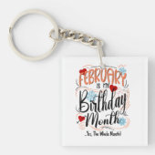 Porte-clés Février Mois d'anniversaire. Célébration du mois e (Devant)