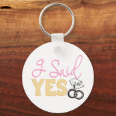 Porte-clés Fiancé de fiançailles amusantes, j'ai dit oui, par (Recto)